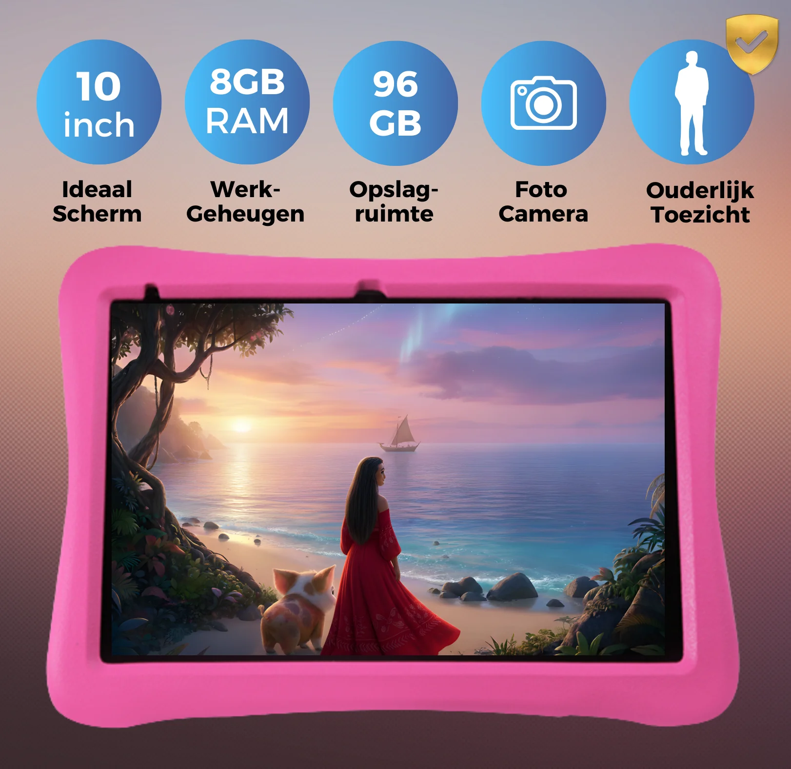WiseTab - Kindertablet – Veilig, Snel & Compleet - 96GB - Roze - Afbeelding 6
