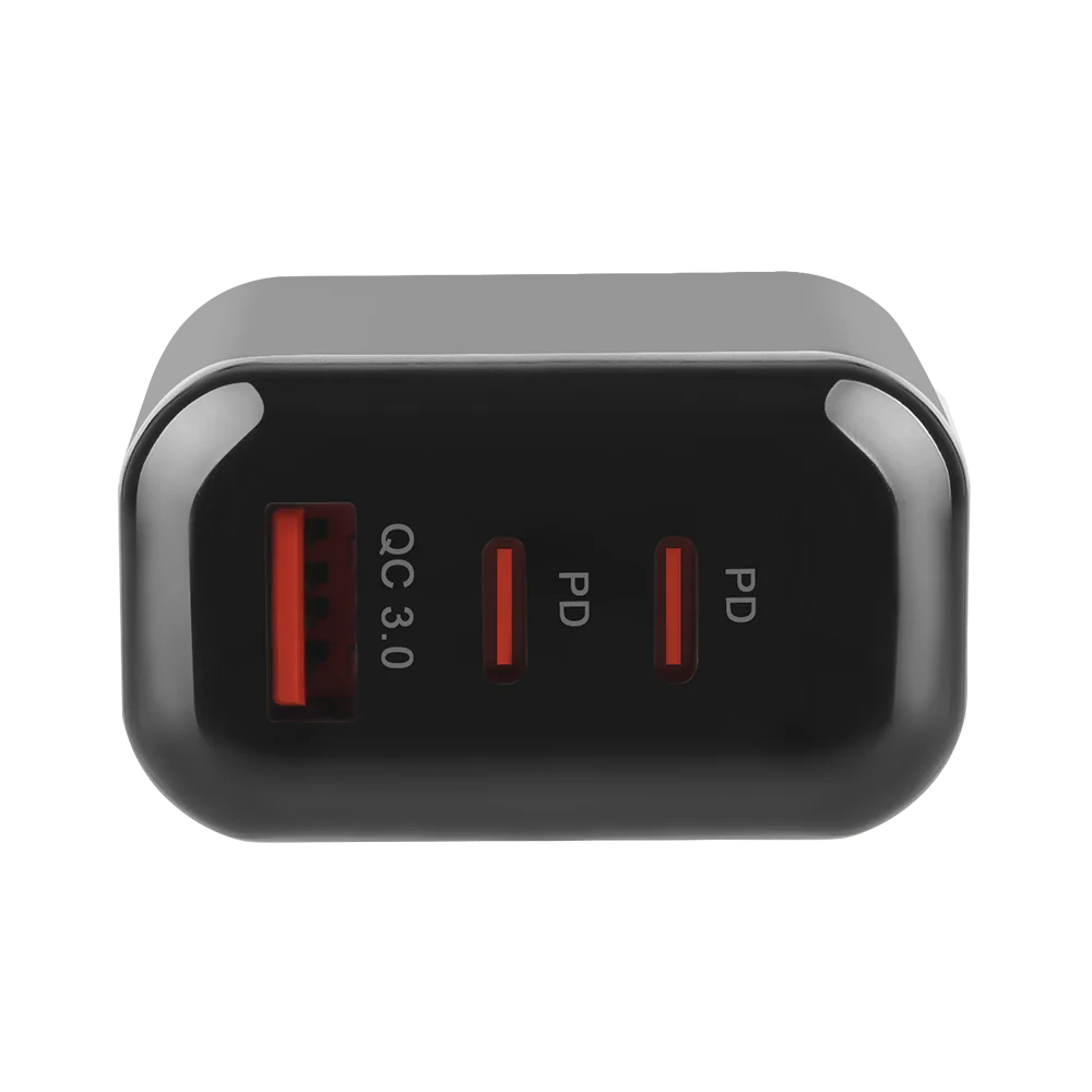 USB- en USB C Adapter – 45W Snellader - GaN - Universeel - Zwart - Afbeelding 5