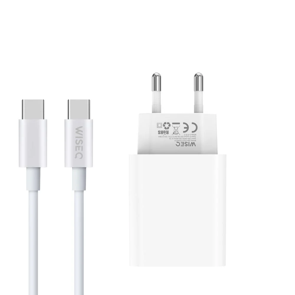 25W USB-C Snellader met USB-C naar USB-C Kabel - 2 Meter  - Wit - Afbeelding 2